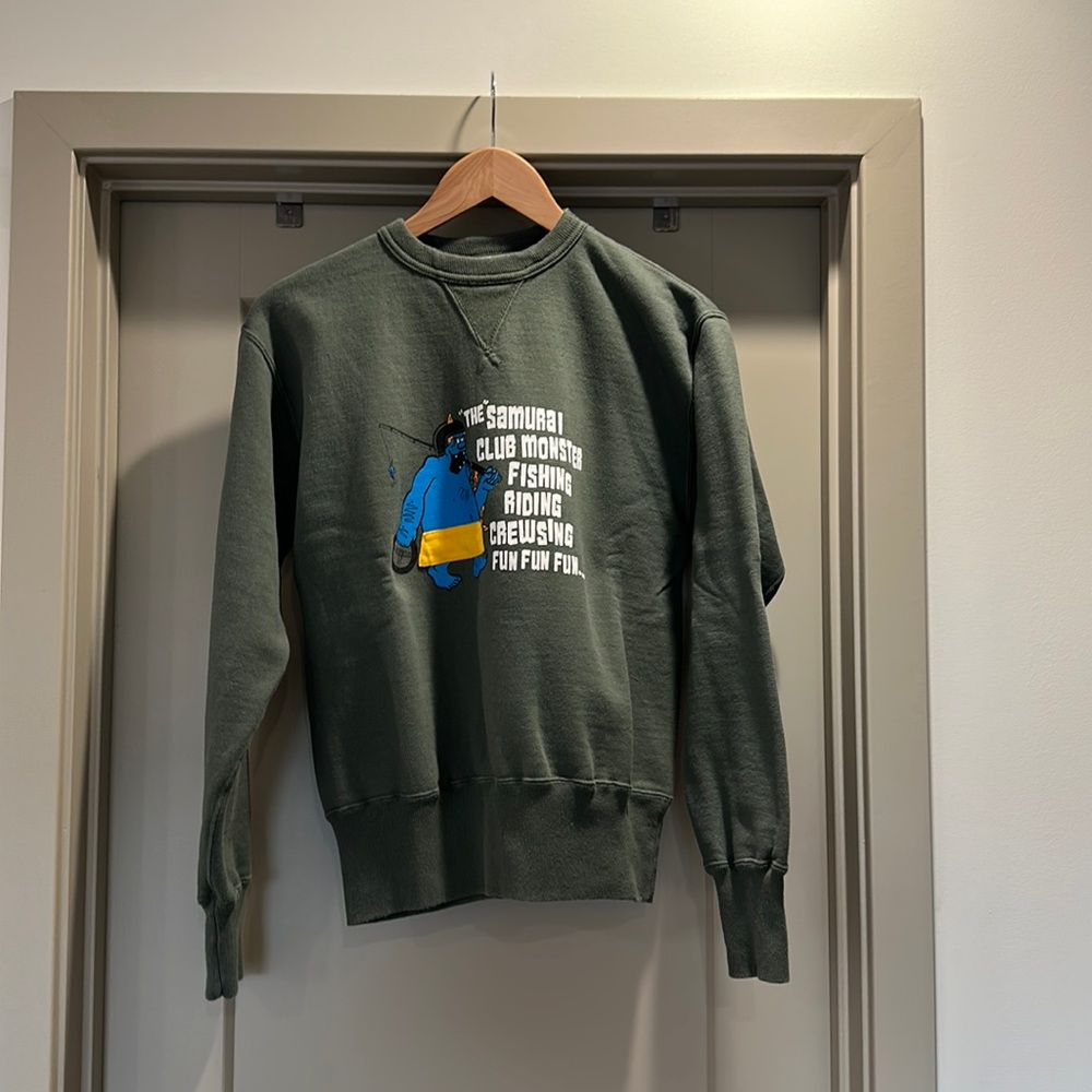 Samurai denim crew neck sweatshirt